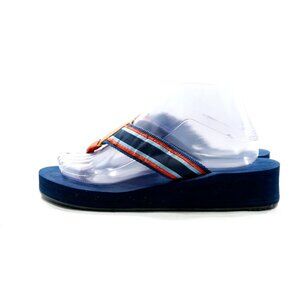 Margaritaville Breezy Blue & Red Striped Lightweight Thong Sandals - 8